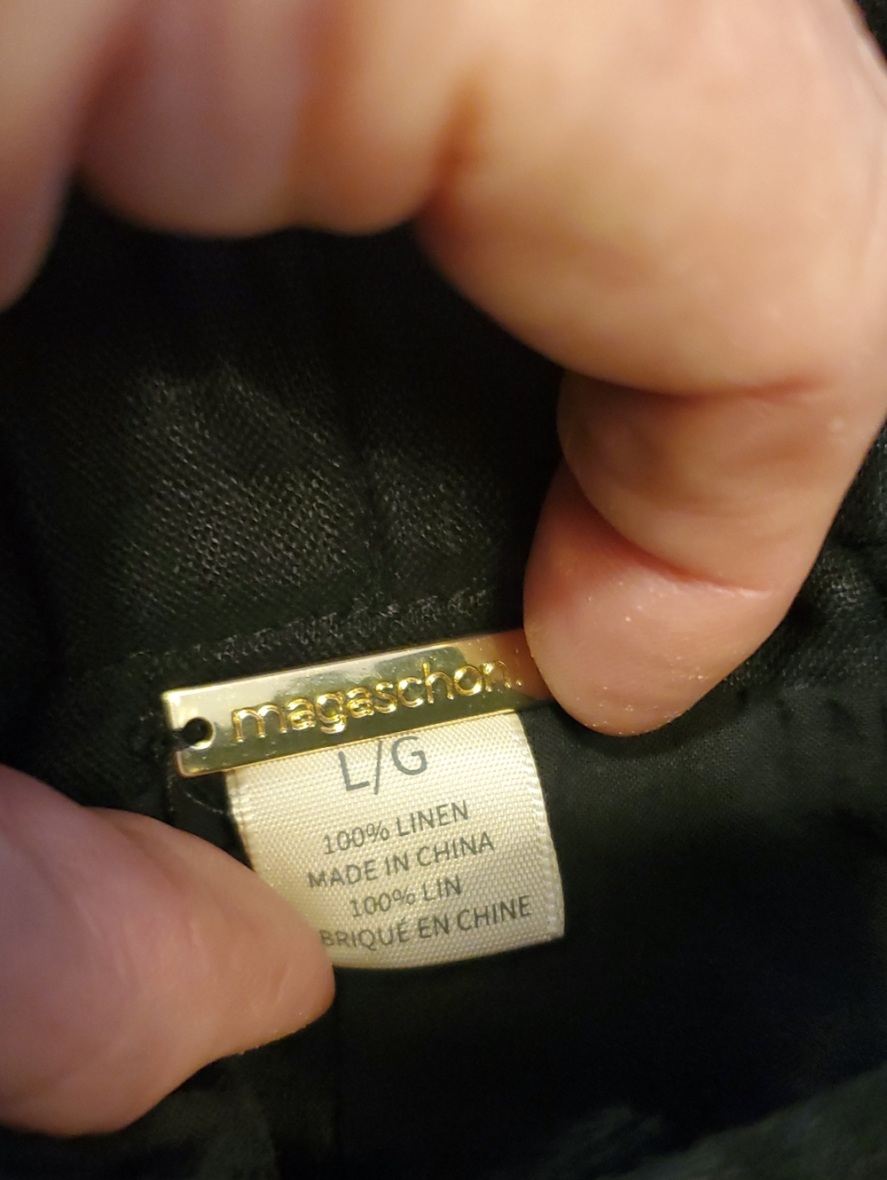 MAGASCHONI Linen Cargo Pants In Black Size L - Picture 8 of 9